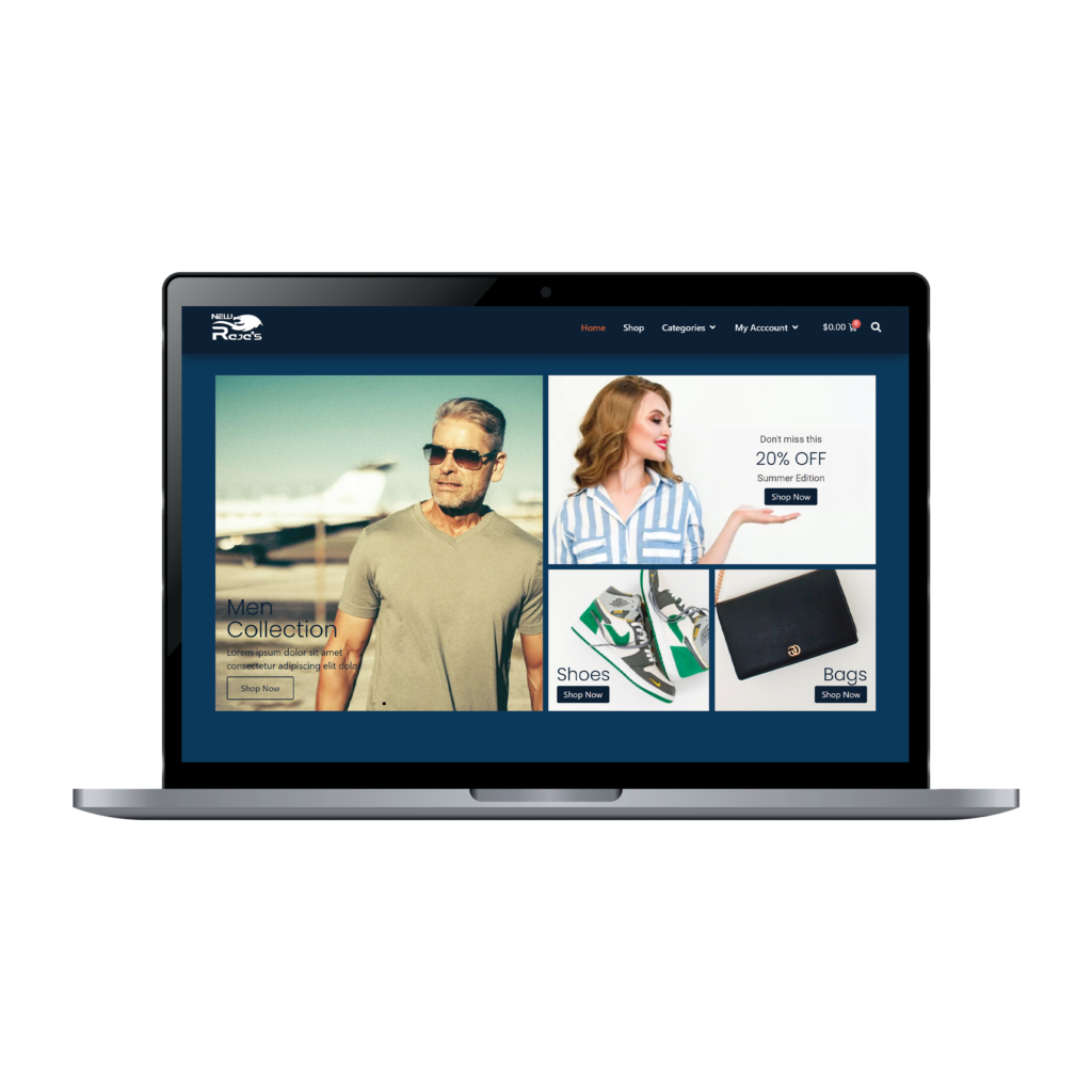 laptop_realistic shopping site home